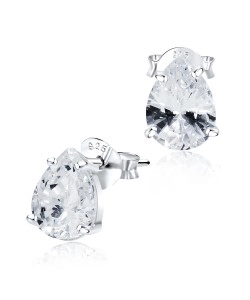 CZ Pear Shaped Silver Stud Earring STS-3363